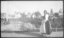 [Woman by pond]