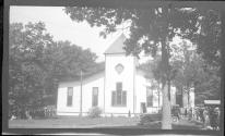 [People outside church]