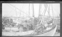 [Man on fishing boat at dock]
