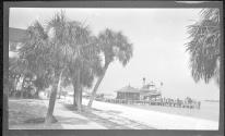 [View of park, dock and passenger boat]