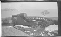 [Cannon emplacement along harbor]