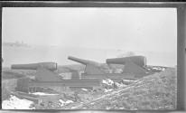 [Cannon emplacement along harbor]