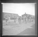 People along railroad