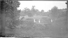Women standing on trail