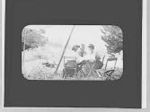 Camping companions reading a map, Wyoming Trip