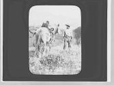 Man & horse with antlers, Wyoming Trip
