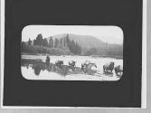 Riders crossing a river, Wyoming Trip
