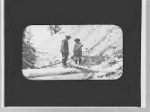 Men on a log, Wyoming Trip