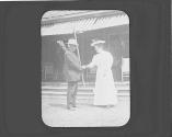 Couple shaking hands, Oak Lodge Trip