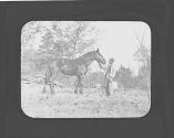 Man with horse, Oak Lodge Trip