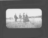 George Eastman and friends walking, Oak Lodge Trip