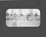 Man running track