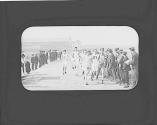 Men running track