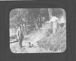 William Carter and Josephine Dickman at roadside picnic, Petersham Motor Trip