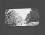 Couple walking on road, Adirondacks Trip