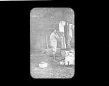 Man shaving in camp, Wyoming Trip