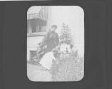 Ellen Dryden and her children in Eastman's garden
