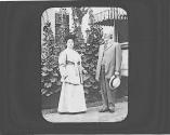 Almon and Cordelia Eastman posing on patio