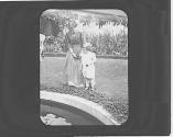 Nell and Watson Newhall looking into pond