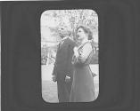 Frank and Matie Babbott on lawn