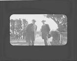 Two men on patio