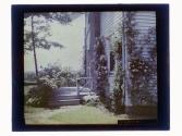 [View of flowers and side of house]