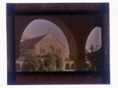 [View of church through arches]