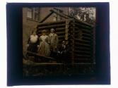 [Log cabin parade float]