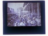 [People on the famous "Green Benches", St. Petersburg, Florida]