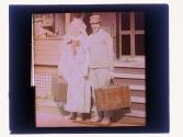 [Couple leaving for honeymoon]