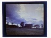 [Barn in twilight, clouds]