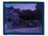 [Boy in toy car]