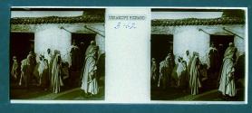 [Unid. group of Arab(?) men in front of building]