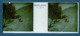 [Guide leading woman on mule]