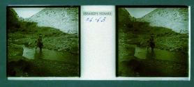 [Guide leading woman on mule]