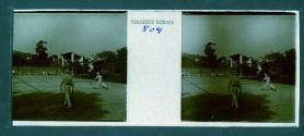 [Doubles tennis match]