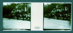 [Chicago Exposition- unid. man with horses lined up on street]