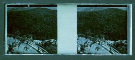 [Woman on steps on side of mountain]