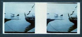 [Seaplane and boats on water]