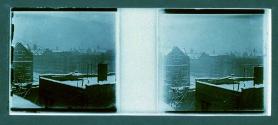 [View of city during snowstorm]