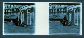 [Two women on hotel patio]