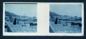 [Woman on stone pier]
