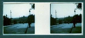 [Street scene, trolley station]