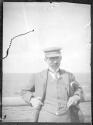 Old man on deck of ship