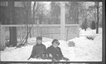 Dryden children playing outside in snow