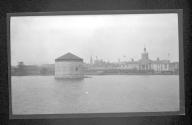 [Large building along river]