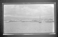 [View of small harbor town]