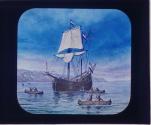 Half Moon in the Hudson River, 1609.