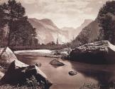 The Domes from Merced River. Yo-Semite Valley.