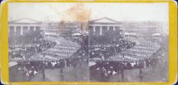 Troops entering the Park from Tryon Row, July 4, 1860.